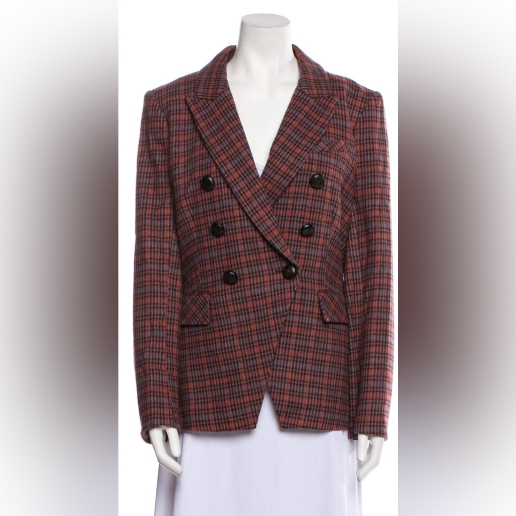 Veronica Beard Wool Plaid Blazer Jacket Dickey Gorgeous Color Size 14 Xl